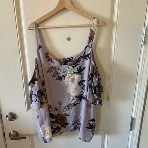 Purple Cold Shoulder Top